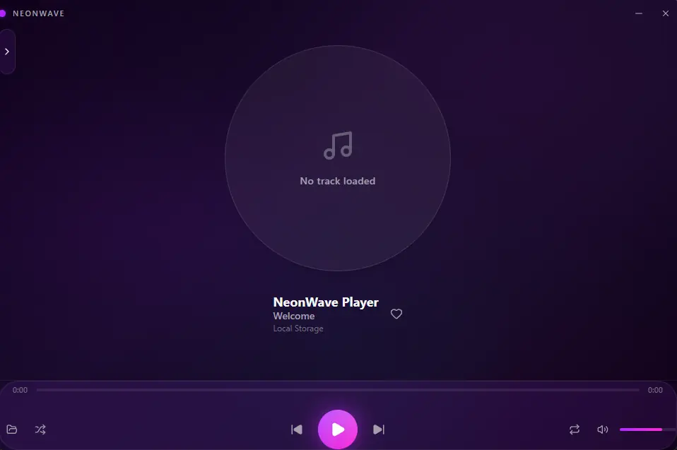 Leitor NeonWave com o tema neon em vidro